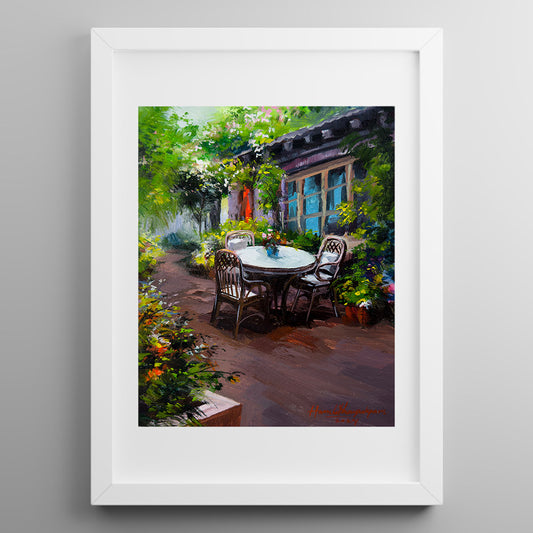 Sunlit Cafe Corner (Print)