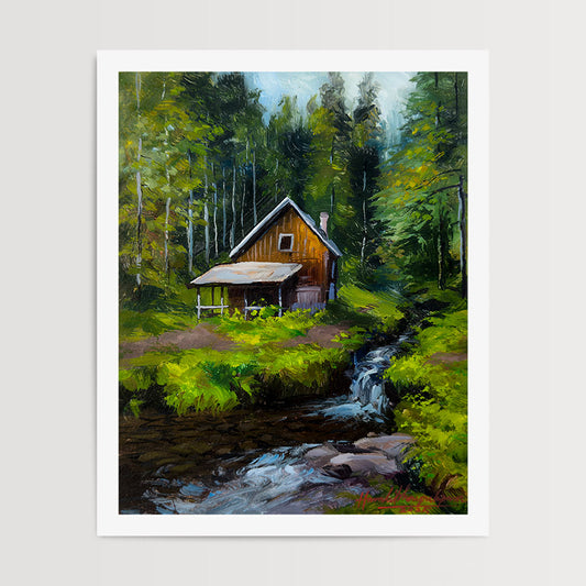 Creekside Cabin (Print)